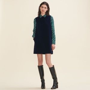 Maje velvet blue dress “Riera Marine” size 4